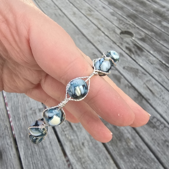 KarmaKreations Jewelry - Abalone Shell Wire Wrapped Bracelet